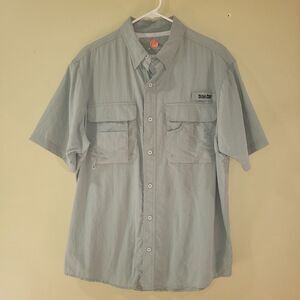 World Wide Sportsman Size L Nylon Angler Short-Sleeve Button-Down Shirt Spt 40